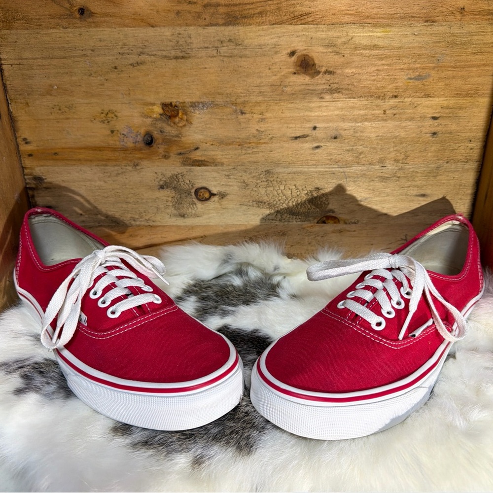 Vans Red and White Sneakers